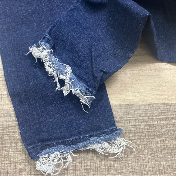 Kancan Moto Leg Distressed Skinny Jeans Blue - Picture 4 of 8